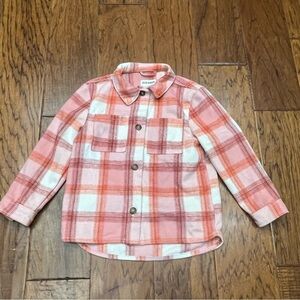 Old navy kids peach plaid shacket